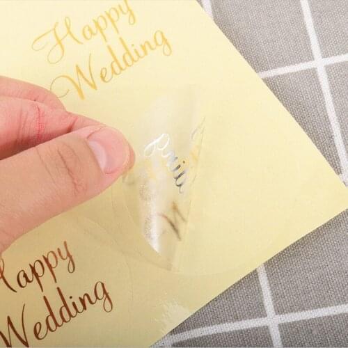 60Pcs/lot transparent round Bronzing gift thank you self-adhesive cake baking business self-adhesive sealing sticker