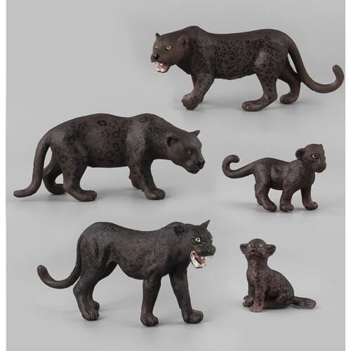 PVC Solid Zoo Wild black Leopard Children Simulation Animal Model Kids Toys
