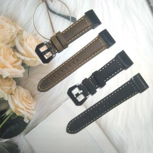 26 22MM Quick Release Easy Fit Leather Watch band Strap for Garmin Fenix 6x 6 5X 5 5X Plus 3 3HR S60 Forerunner 945 Watchband