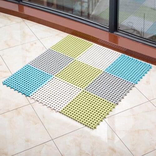Drain Feet Pad Bath Mat Removable 30*30cm DIY Stitching Kitchen Bathroom Supplies Shower Floor Rug Impermeable Non-Slip PVC