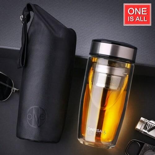 Glass Tea Cup Mugs With Lid Tea Infuser Double Walled Glass Cup For Coffee Mug Bottle for Water Tumbler Glass Water Bottle Cups