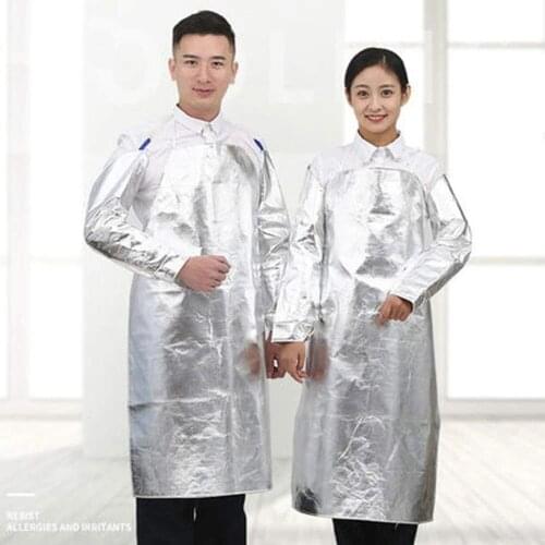Welding Apron Aluminized Heat Resistant Apron Protective Coat Safety Suit Safety Apparel Flame Resistant Safety Lab Apron Weldin