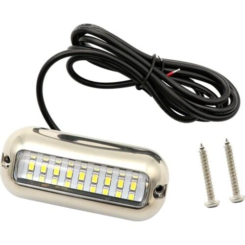 LED Underwater Light, Waterproof Stainless Steel Boat Pontoon Marine/Boat Transom Lamp