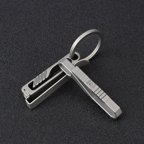 Titanium Belt Buckle Titanium Alloy Clip Pocket Tools Keychain Holder EDC Tool For Outdoor Camping