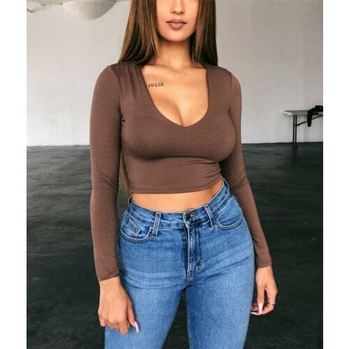 2020 Ladies Womens Shirt Long Sleeve Round Neck Sports Gym Casual Clothes Warm Winter Autumn 6 Colors Optional Latest Shirts