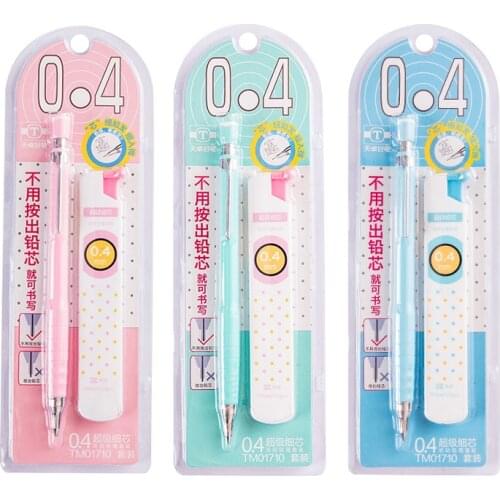 0.4mm Cute Colorful Plastic Mechanical Pencil with Refill Simple Automatic Pencil Set For School Supplies Kawaii Stationery