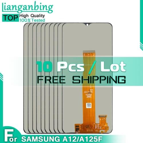 10 Pcs Display For Samsung Galaxy A12 A125 A125F SM-A125F/DS A125M LCD Display Touch Screen Digitizer Assembly Replacement parts