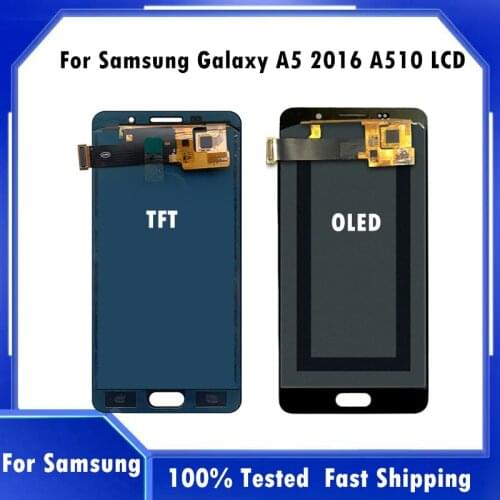 100% Tested For Samsung Galaxy A5 2016 LCD Touch Screen Digitizer Assembly For Samsung A510F A510M SM-A510F A510 LCD Display