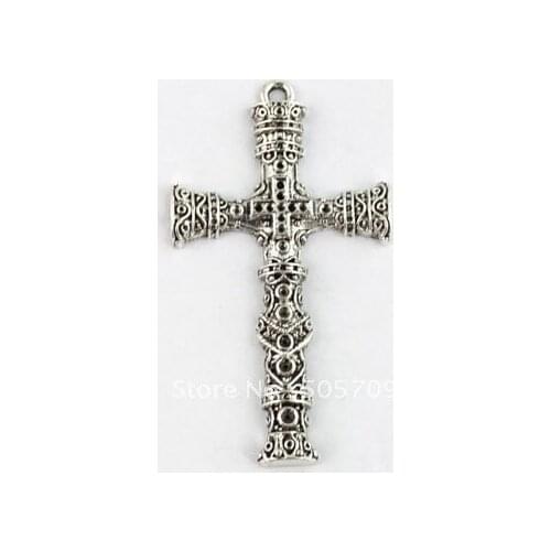12 Tibetan silver cross charms A8214
