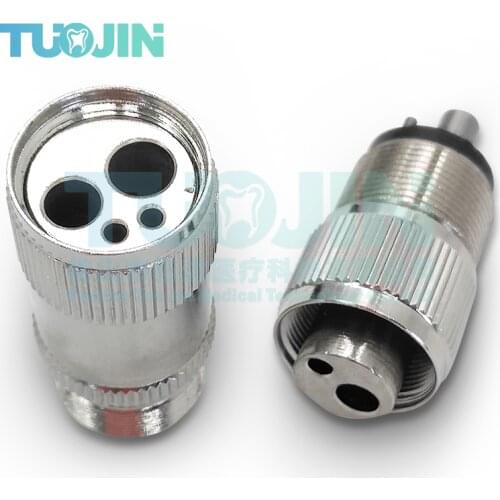 2PC Dental Handpiece Turbine Adapter From 4 Holes To 2 Holes Changer Connector Tool For Air Motor