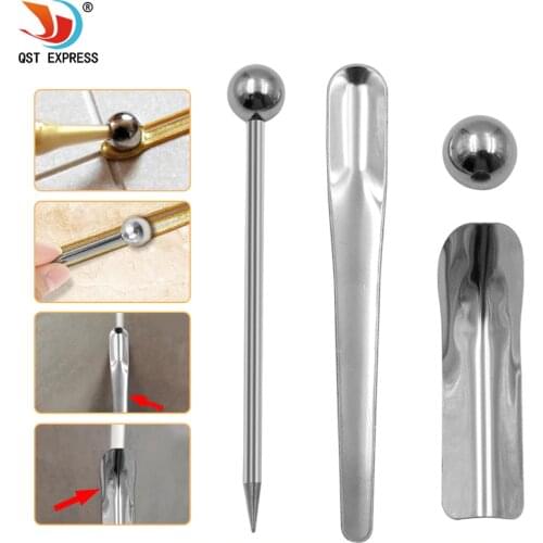 4pcs tile pressure ball double hole pressure seam steel ball hook knife ceramic floor tile cement slurry tool