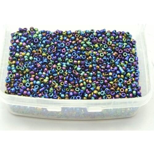 5000 Peacock Blue Glass Seed Beads 2mm (10/0) + Storage Box
