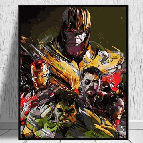 5D Diamond Painting Rhinestone Kit Marvel The Avengers Iron Man Thor Hulk Diamond Embroidery Cross Stitch Diamond Mosaic Decor