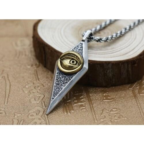 925 sterling Silver eye of the devil men punk pendant charm Jewelry A5085