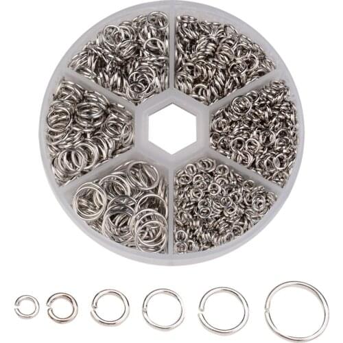 DIY jewelry accessories handmade hanging ring connecting ring buckle mixed boxed 4-10mm iron ring opening ring