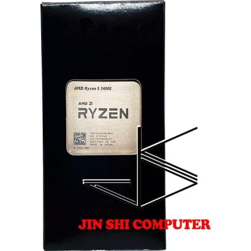 AMD Ryzen 5 3400G R5 3400G 3.7 GHz Quad-Core Eight-Thread 65W CPU Processor L3=4M YD3400C5M4MFH Socket AM4 Brand new Without Fan