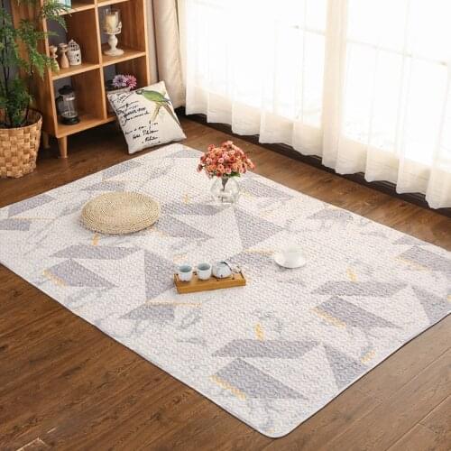 Large Area Carpet Non-slip Water-absorption Soft Ventilation Rectangle With Pattern Living Room Bedroom Functional Cotton Rugs