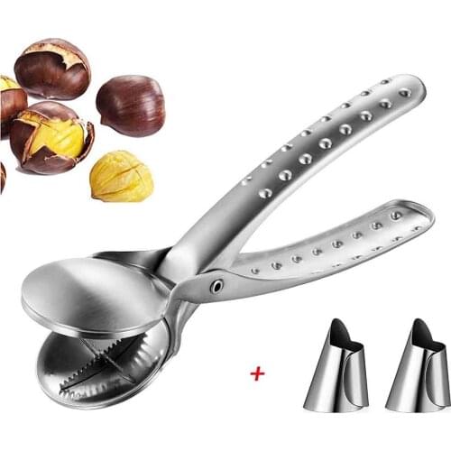 2-In-1 Quick Chestnut Clip Nut Cracker Opener Sheller Walnut Pliers Metal Cutter Stainless Steel Chestnut Clip kitchen Tools