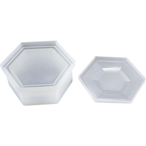 DIY Hexagon Storage Box Mold Crystal Epoxy Plum-shaped Silicone Mould 97QE