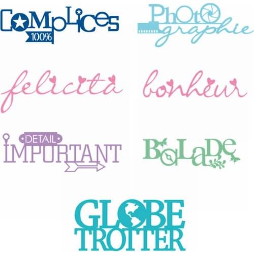 French Words Complies Balade Letter Alphabet Metal Cutting Dies Stencil Scrapbooking Craft Making Cards New Arrival Dies 2019