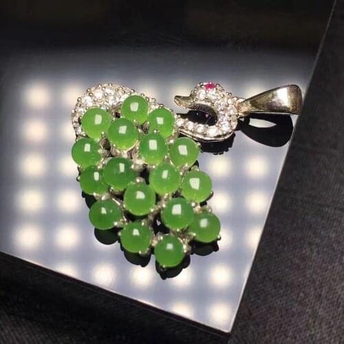 Hotan yu pendant, 925 silver inlay, old material color perfect