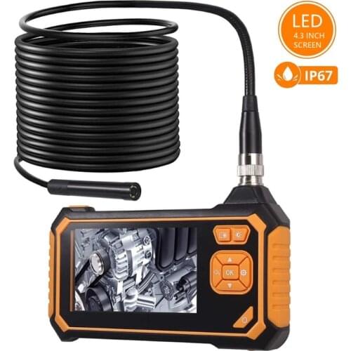 8MM Industrial Endoscope Camera with 4.3 Inch IPS Screen 1080P HD Handheld Car Pipe Flexible Inspection Borescope Camera