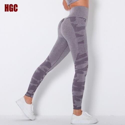 Camouflage Seamless Leggings Yoga Pants Gym Women High Waist Elastic Fitness Running Hip Lifting Squat Proof Workout Tights HGC