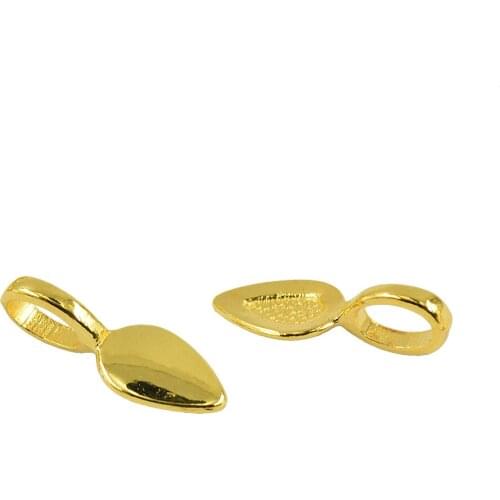 100 Piece Glue on Bails Pendant Hanger Leaf Shape Design Making Findings Beads