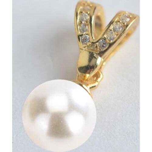 MADALENA SARARA AAA 8-9mm Freshwater Pearl Pendant Women Necklace Y Shape CZ Stone Pave Setting Style S925 Chain Necklace