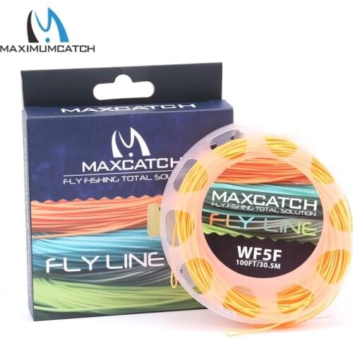 Maximumcatch 1-9wt Weight Forward Floating Fly Fishing Line 100FT Multi Color Fly Line with Line Spool