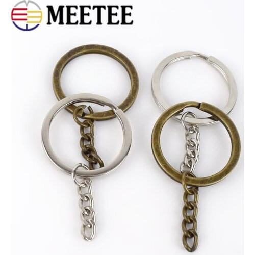 Meetee 20/50pcs ID25mm Metal O Ring Buckles Retro Key Chain Hang Clasp DIY Bags Pendant Key Ring Spring Hook Buckle Hardware