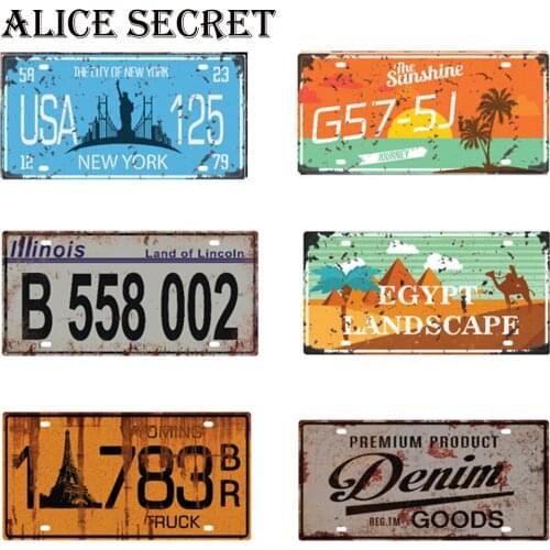 Hot Car Number Metal Plate Vintage Home Decor Tin Sign Bar\Pub\Hotel Decorative Metal Sign Art Painting Metal Plaque Poster