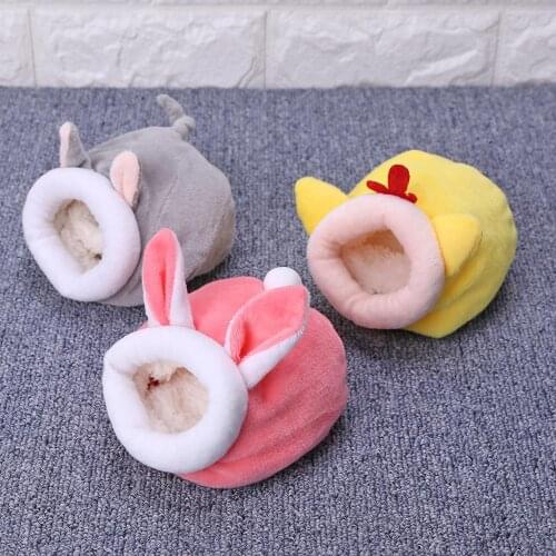 Mini Animal Hamsters Squirrels Bed Lovely Pet House Cage Winter Warm Nest Fruit Peach Hanging House Cotton Pet Accessories