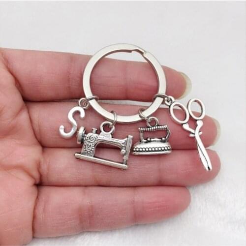 New fashion jewelry Sewing machine Keychain, Ironing machine charm Keychain,vintage sewing machine, seamstress, Ironing machine
