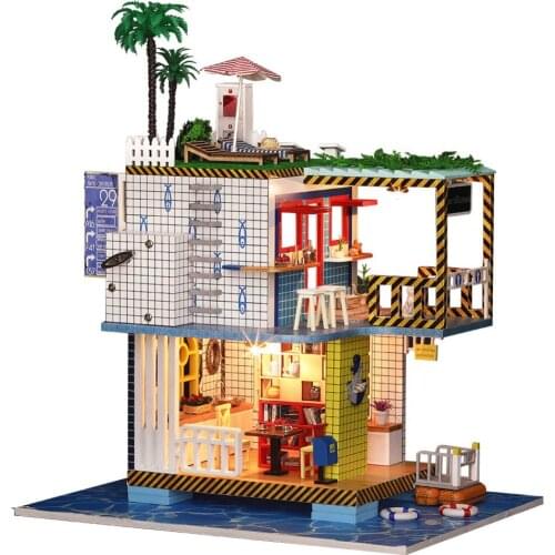 New arrival Miniature Wooden Doll House With DIY Furniture Fidget Toys For Kids Children Birthday Gift