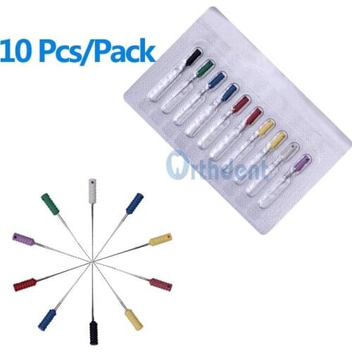 Orthdent 10 Pcs / Pack Dental Endodontic Files Root Canal Short Barbed Broaches 21/25mm Stainless Steel 020-055