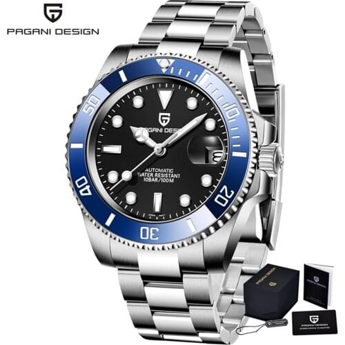 Pagani Design 2021 Stainless Steel Mens NH35 Automatic Mechanical Watch Sapphire Waterproof Business 40mm Watches Reloj Hombre