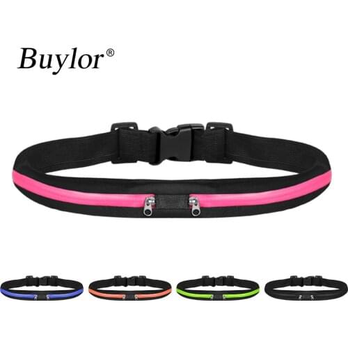Buylor Running Waist Belt Bag Women Men Sports Bumbag Waterproof Portable Waist Pack Outdoor Phone Pouch for Cycling Hiking