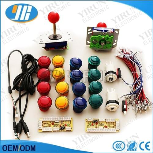 Zippyy Zero delay encoder to PC Raspberry pi Control panel+ Zippy joystick, button,1P 2P button for Jamma arcade game kit diy
