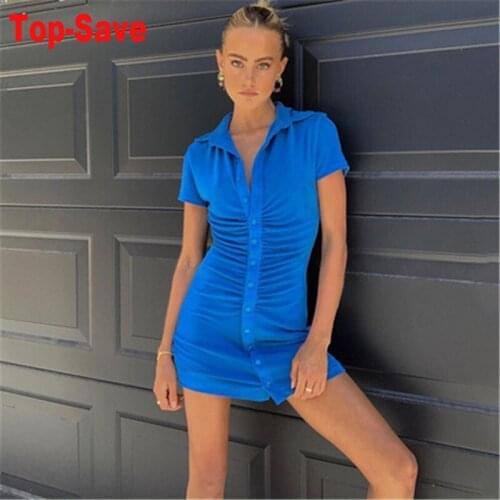 Sexy Mini Slim Clothing Women Club Party Turn-Down Collar Button Short Dresses Female Elegant Outfits Streetwear Shirt Vestidos