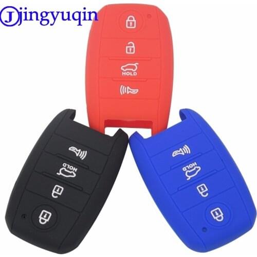 Jingyuqin Remote 4 Buttons Silicone Car Key Cover Case For KIA Cerato Forte Sorento Sedona 2014 2015 2016 Optima Sportage Smart