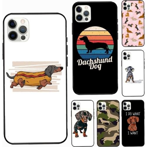 Dachshund Teckel Dackel Dog Silicone Case For iPhone 12 Mini 11 Pro Max 7 8 Plus X XS Max XR 5S SE 2020 Back Cover