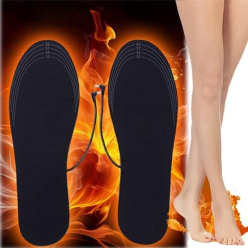 USB Heated Insoles Rechargeable Electric Battery Warmer Heated Shoe Insoles Winter Outdoor Sports Feet Warming Insoles Washable
