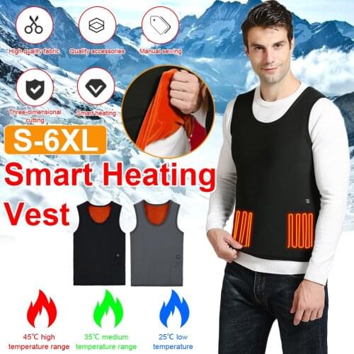 Smart Electric Heating Vest Men And Women With Inner Fleece Soft Heating Thermal Underwear 3 Levels Adjustment Suitable Vest