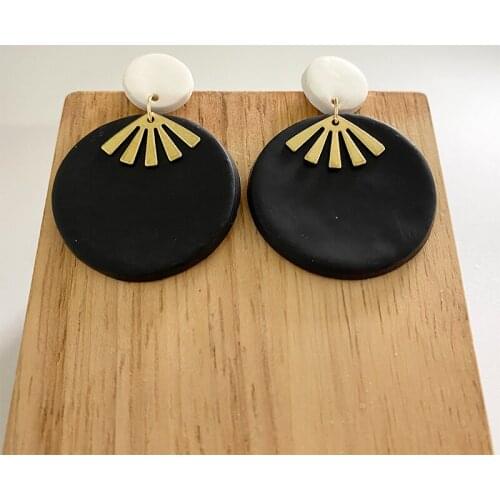 Spring Polymer Clay Earrings Stud for Women Multi Colors Simplicity Trend Geometric Handmade New Fashion Jewelry Cute Girl Gifts