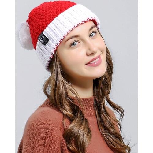 Winter Santa Knitting Hat Halloween Creative Gift Hairline Hat Christmas Wool Caps