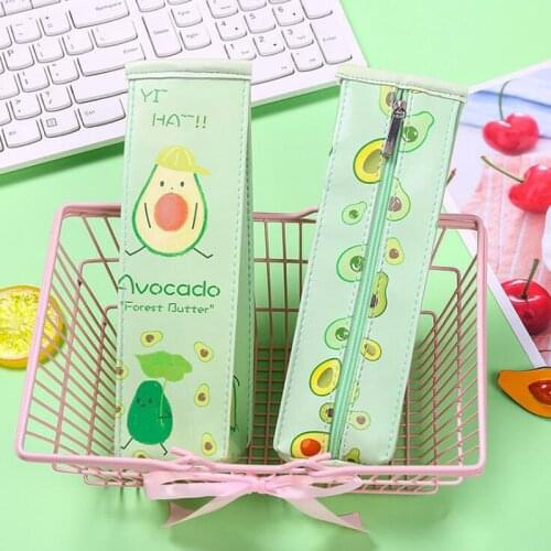 1pc Cute Milk Avocado Pencil Case For Girls Kawaii Pencil Bag Pen Stationery Pouch Promotional Office For School Supplies