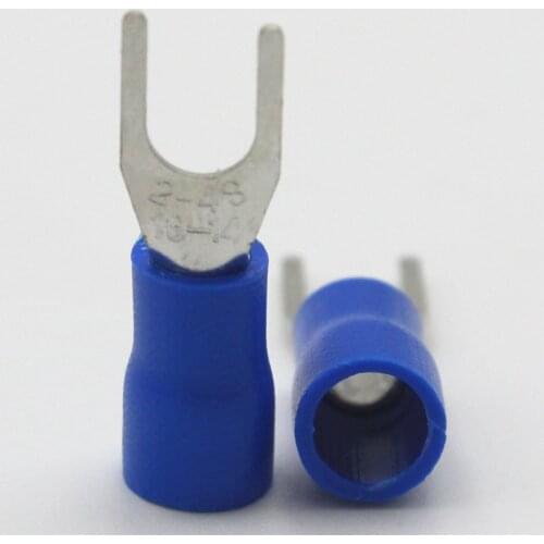 1000pcs SV2-4 Pre Insulated Wiring Cold pressed Terminals Sleeve Furcate Y-U-type terminals Brass for AWG16-14 Thickness 0.5MM