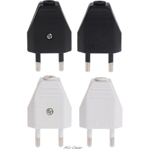 2 Pcs German Type European 2 Pin Plugs Network Cables 2.5A 220V Electric Contact
