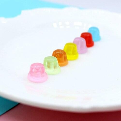 20pcs Diy Resin Parts Simulation Jelly Headwear Simulation Cabochon Pudding Cute Food Play Slime Scrapbooking For Embellsihments